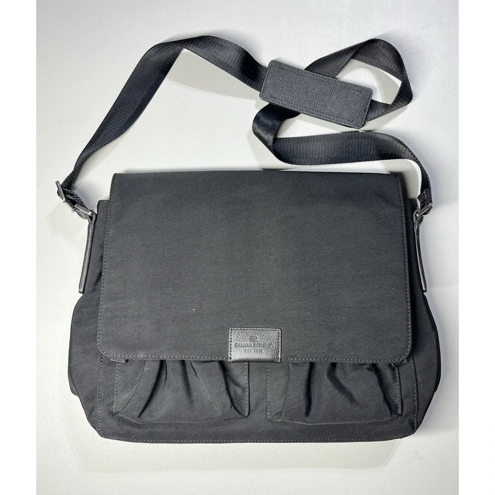 Banana Republic Messenger Laptop Travel Bag Black Crossbody Briefcase